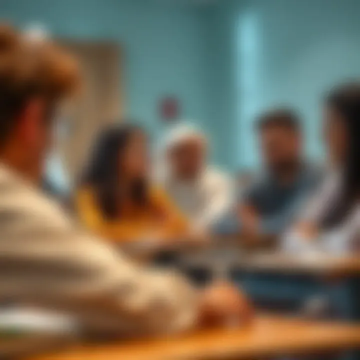 Engaging Classroom Discussion Students engaging in a vibrant classroom discussion
