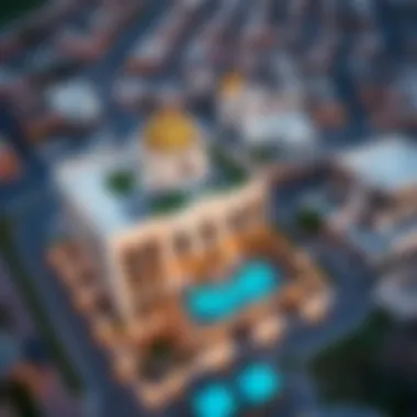 Aerial view of TRC Residence Malliha in its vibrant neighborhood