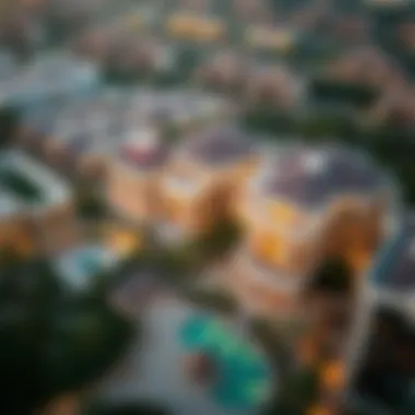 An aerial view of a luxurious residential area in the UAE
