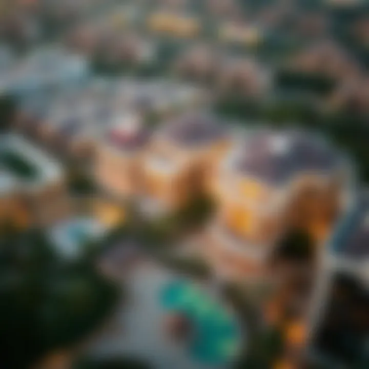 An aerial view of a luxurious residential area in the UAE