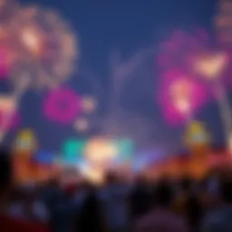 The vibrant celebration of UAE National Day featuring fireworks and festivities