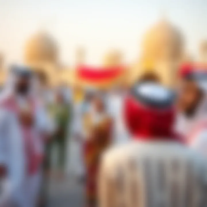 Traditional Emirati Gathering A traditional Emirati gathering showcasing cultural heritage during a holiday