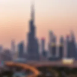 An overview of Dubai's skyline with family-oriented landmarks