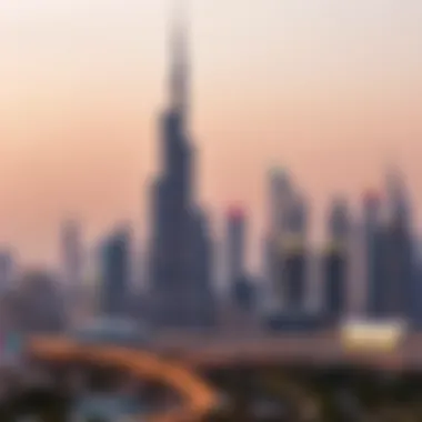 An overview of Dubai's skyline with family-oriented landmarks