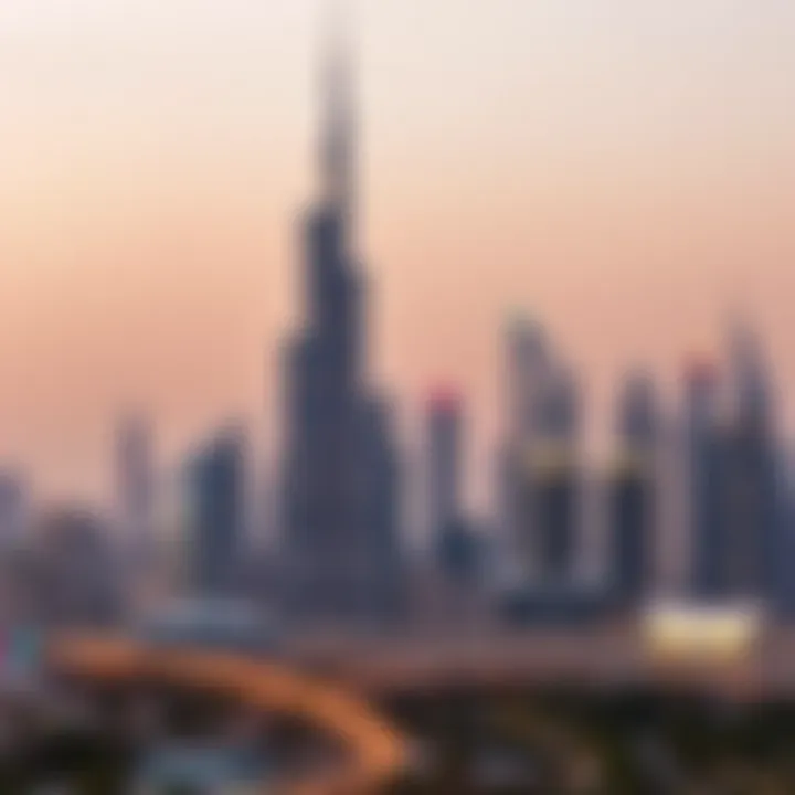 An overview of Dubai's skyline with family-oriented landmarks