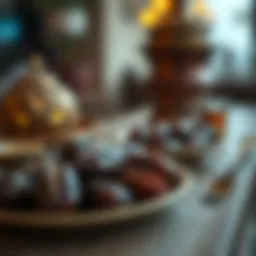 Traditional dates served for iftar