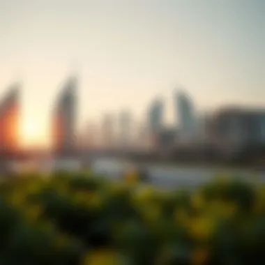 Modern Dubai Skyline with Leasehold Properties Modern Dubai skyline featuring leasehold properties