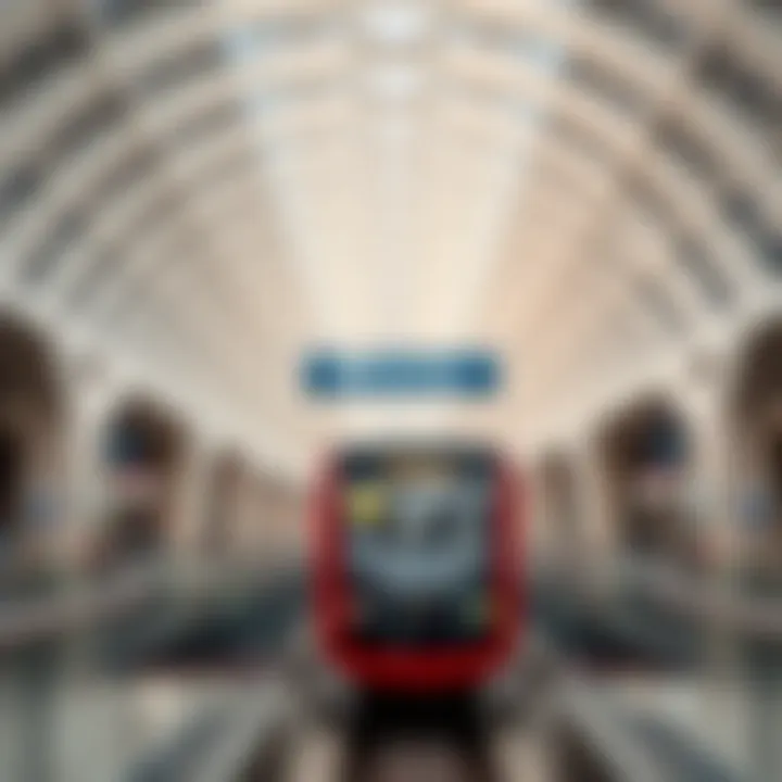 Modern Design of a Dubai Metro Station Interior view of a modern Dubai Metro station.