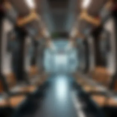 Interior of a Dubai Metro train showcasing seating arrangements