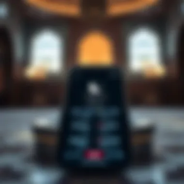 Prayer Timing App Interface Smartphone displaying prayer timing app interface