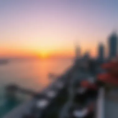 Panoramic Sunset Over Dubai Panoramic sunset over Dubai's coastline