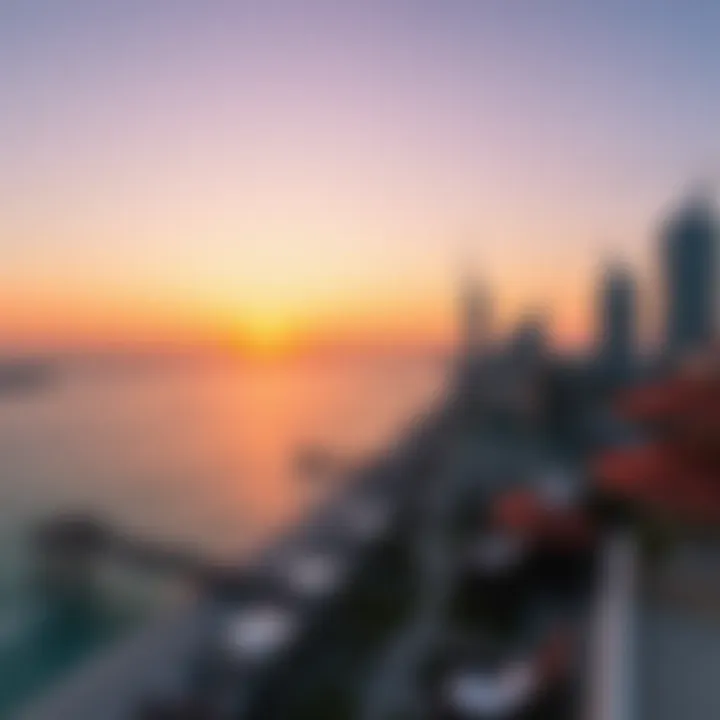 Panoramic Sunset Over Dubai Panoramic sunset over Dubai's coastline