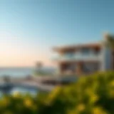 Stunning view of a luxurious beachfront villa in Dubai