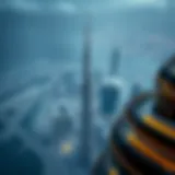 Aerial view of Burj Khalifa showcasing its architectural magnificence