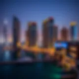 Stunning view of Dubai Marina showcasing luxurious waterview apartments