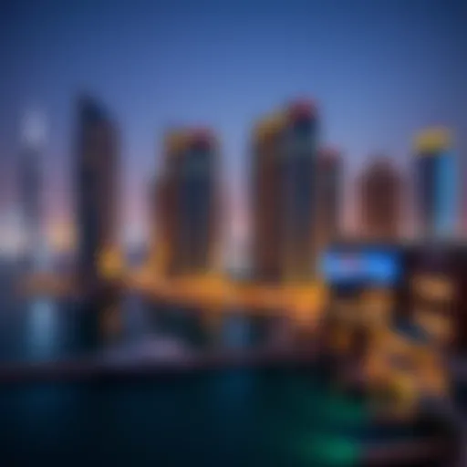 Stunning view of Dubai Marina showcasing luxurious waterview apartments