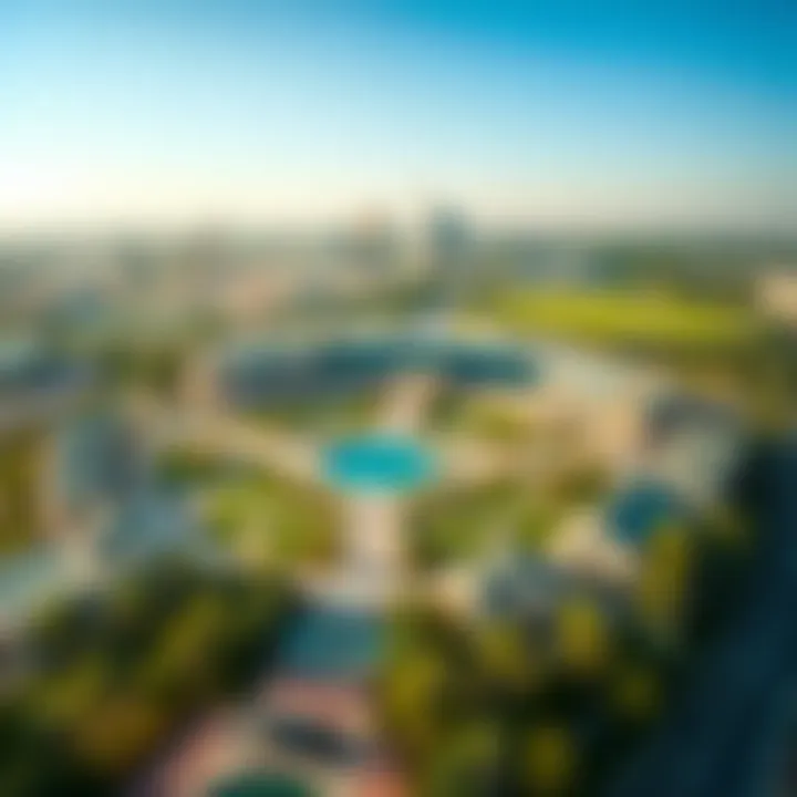 Aerial Perspective of Yas Park Views Aerial view of Yas Park Views showcasing its lush greenery and architectural design