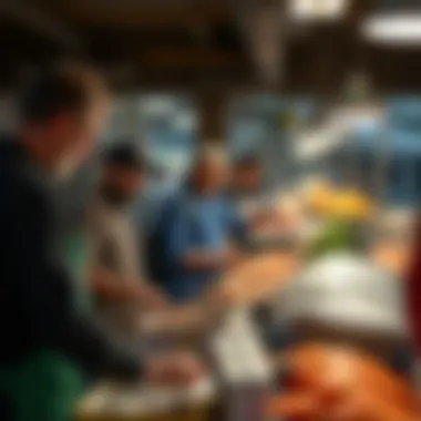 Local vendors showcasing their seafood