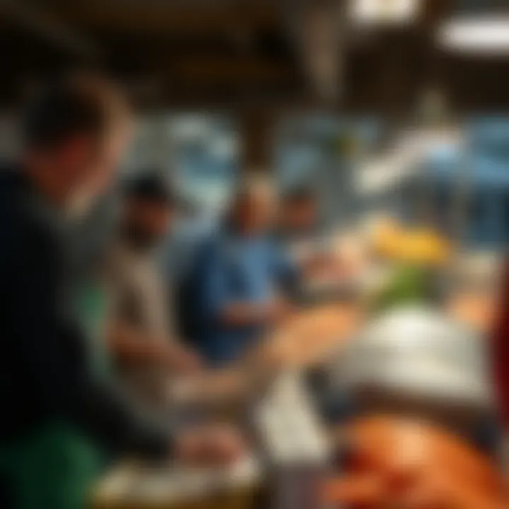 Local vendors showcasing their seafood